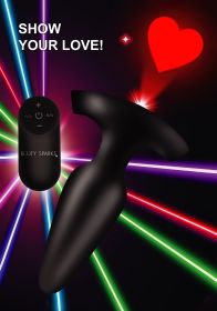 28X Laser Heart Silicone Anal Plug with Remote â€“ Small
