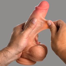 Real Skin Silicone Dildo with Balls