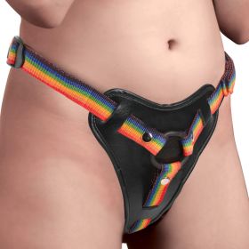 Rainbow Strap On Harness with Silicone O