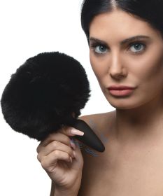 Small Vibrating Anal Plug with Interchangeable Bunny Tail (Option: BLACK)