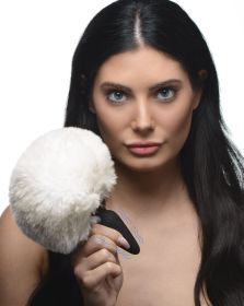 Small Vibrating Anal Plug with Interchangeable Bunny Tail (Option: WHITE)
