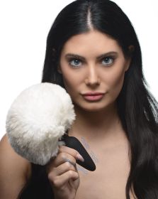 Large Vibrating Anal Plug with Interchangeable Bunny Tail (Option: WHITE)